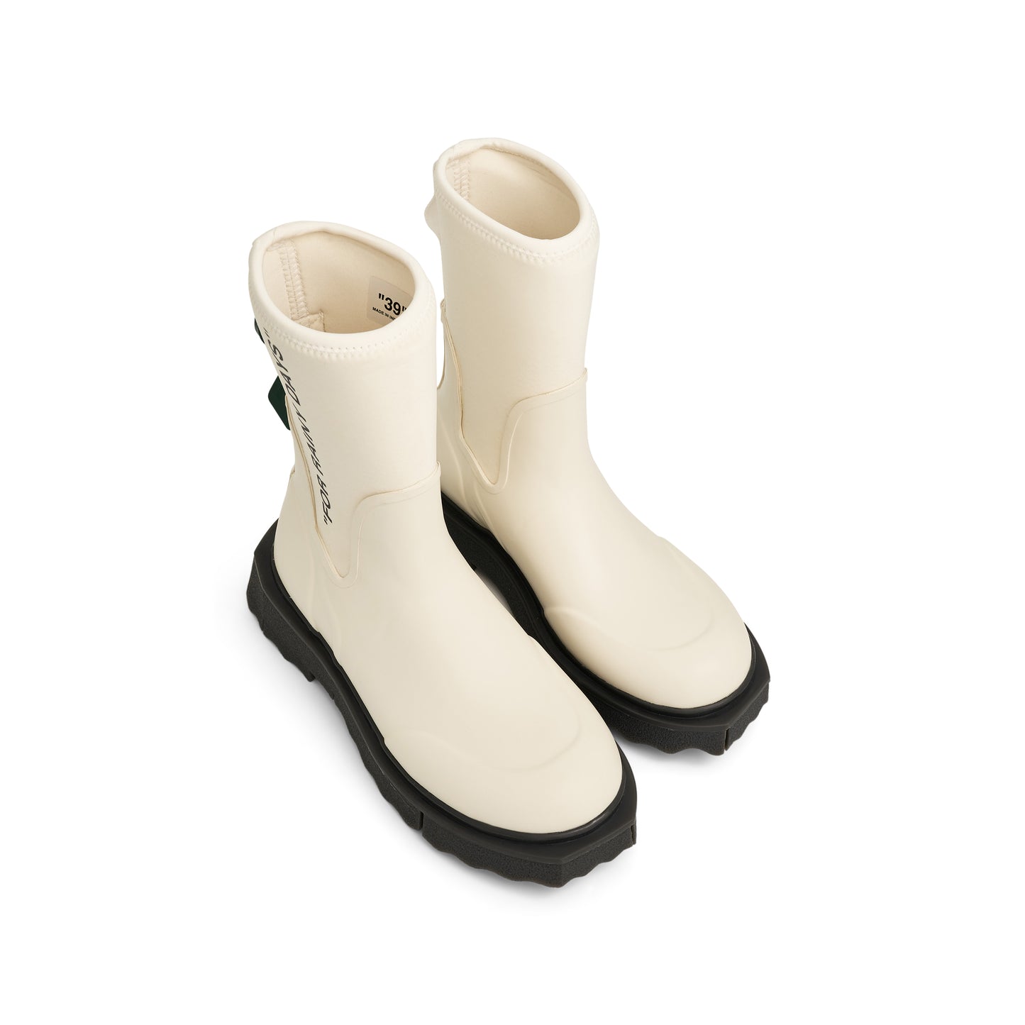Sponge Rubber Rainboot Boots in White/Black