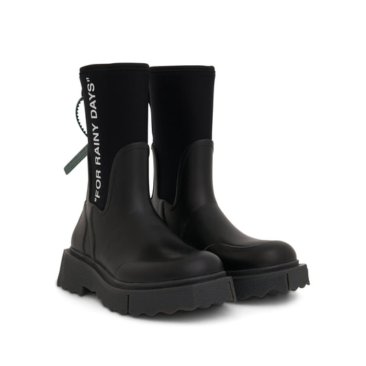 Sponge Rubber Rainboot in Black/White