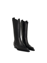 "For Walking" Texan Boot in Black Front View | OFF-WHITE