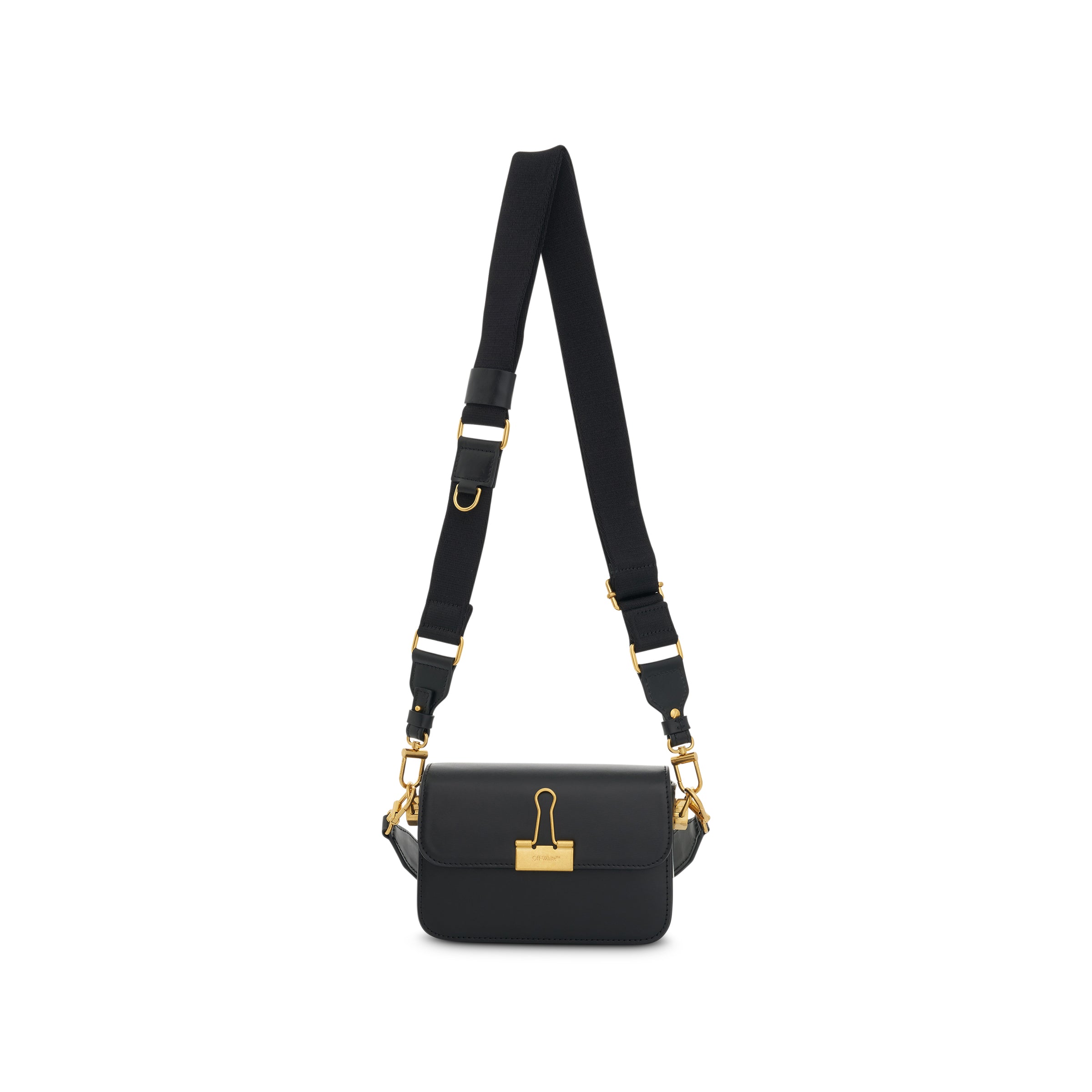 Plain Small Binder Shoulder Bag in Black