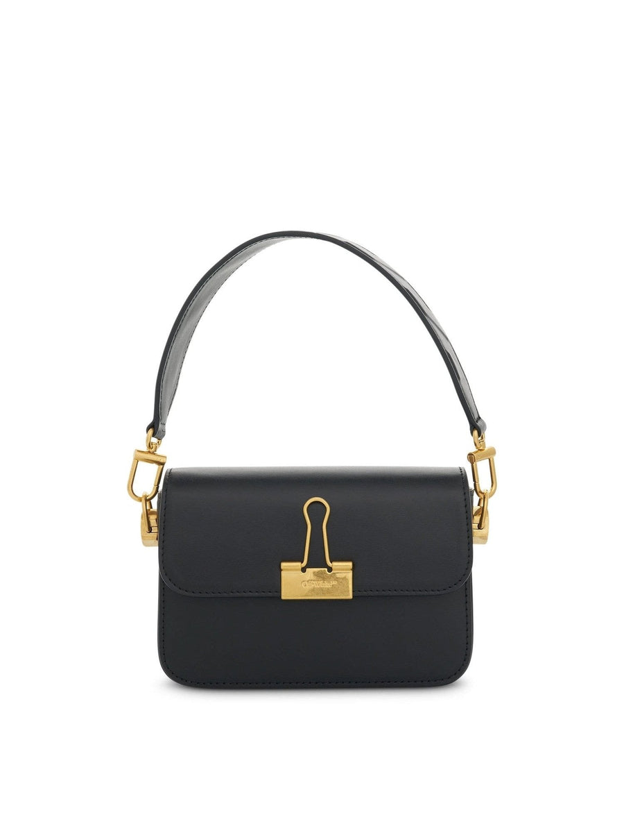 Plain Small Binder Shoulder Bag in Black