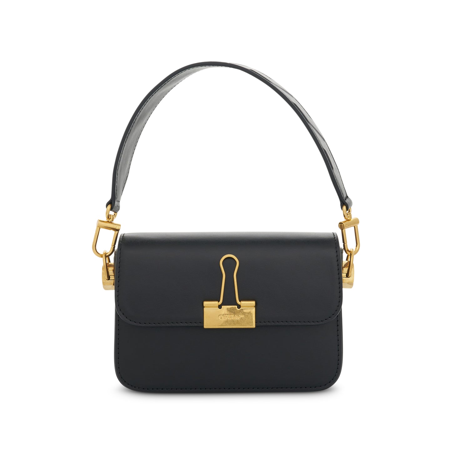 Plain Small Binder Shoulder Bag in Black