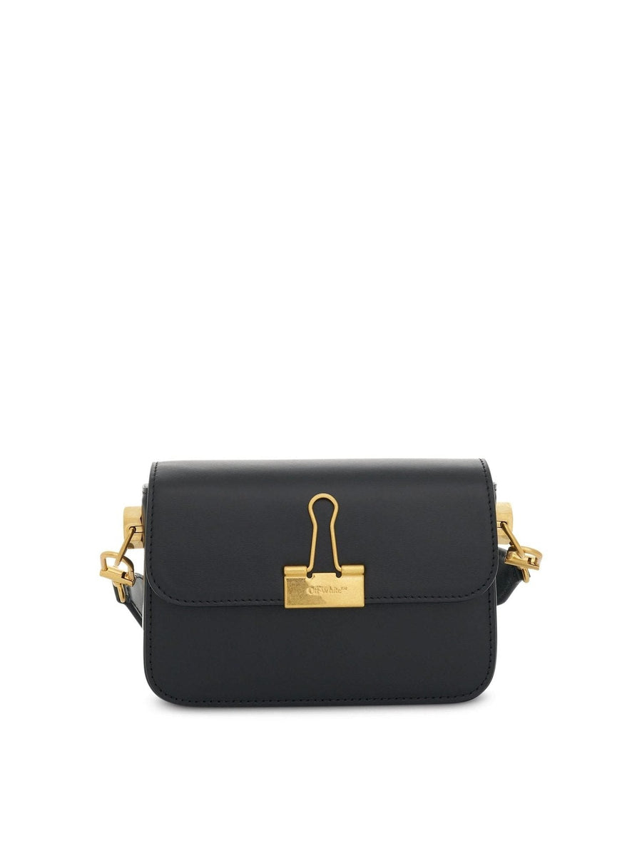 Plain Small Binder Shoulder Bag in Black