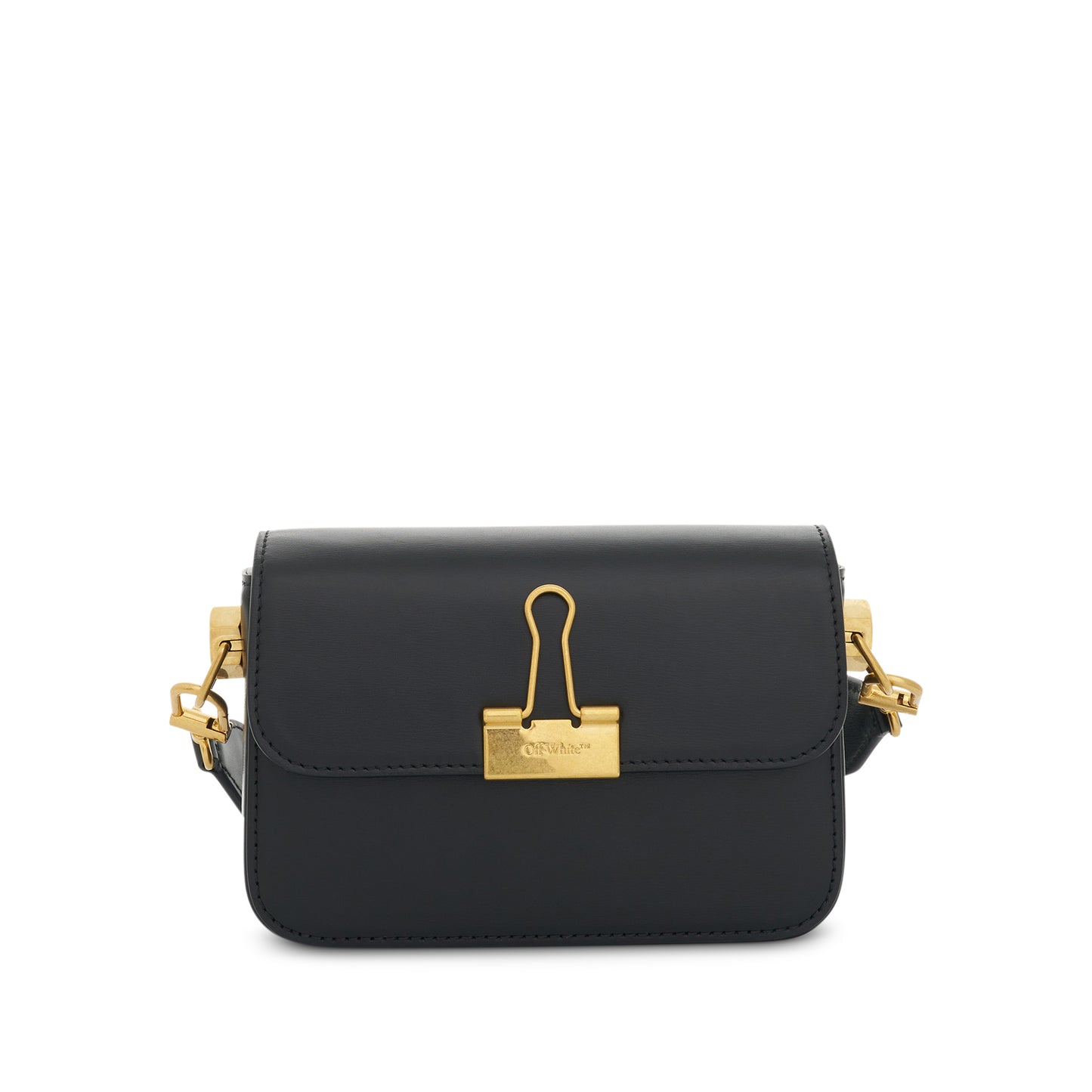 Plain Small Binder Shoulder Bag in Black