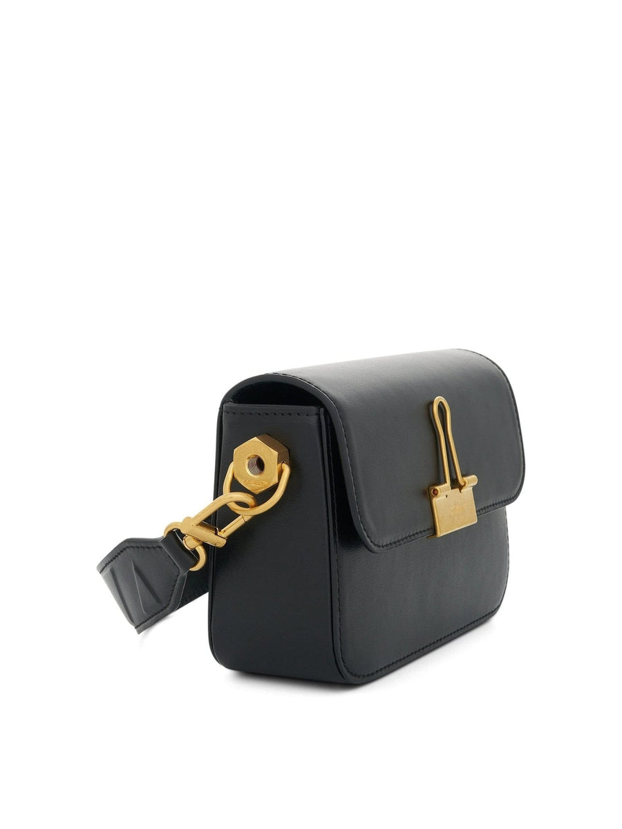 Plain Small Binder Shoulder Bag in Black