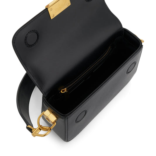 Plain Small Binder Shoulder Bag in Black