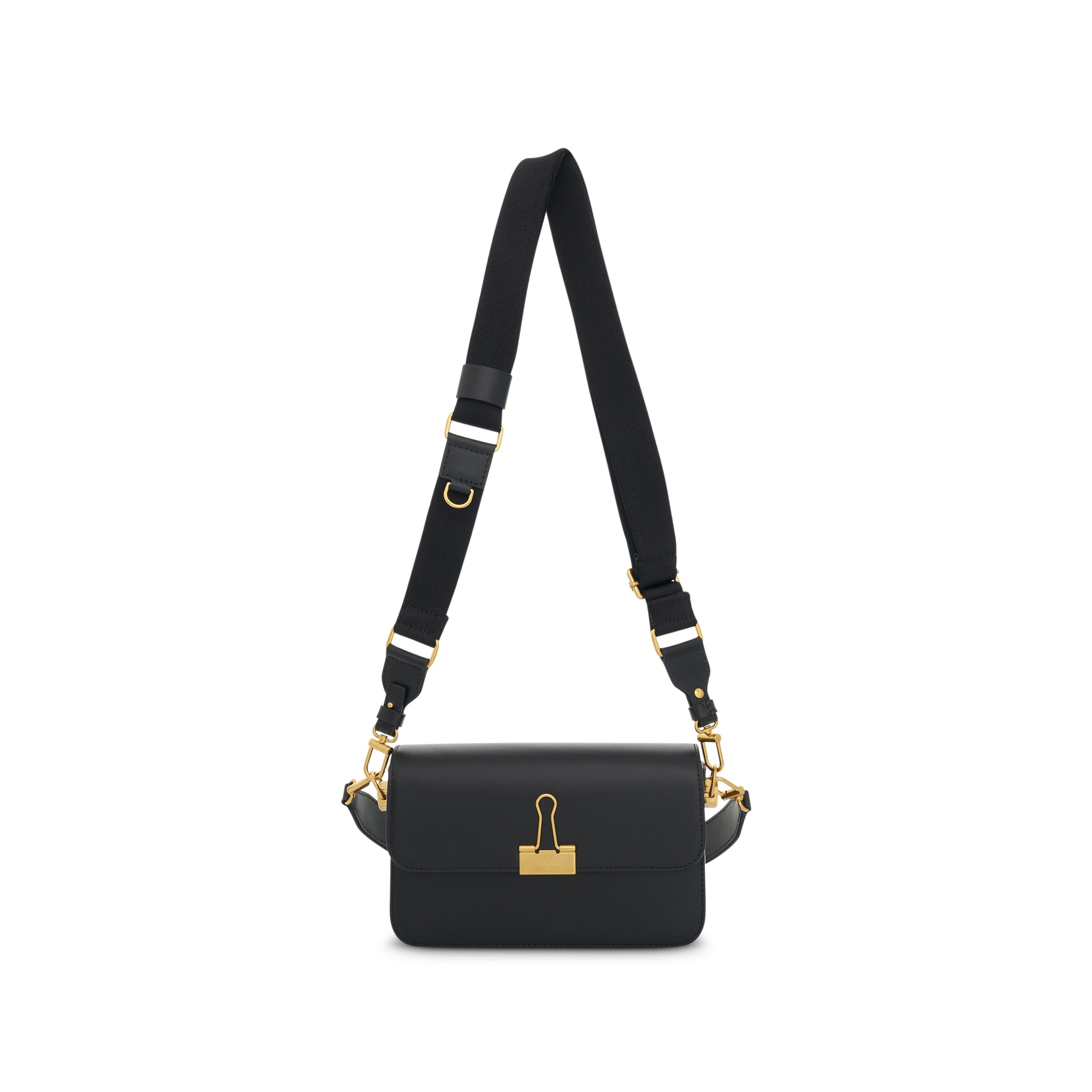 Plain Medium Binder Shoulder Bag in Black