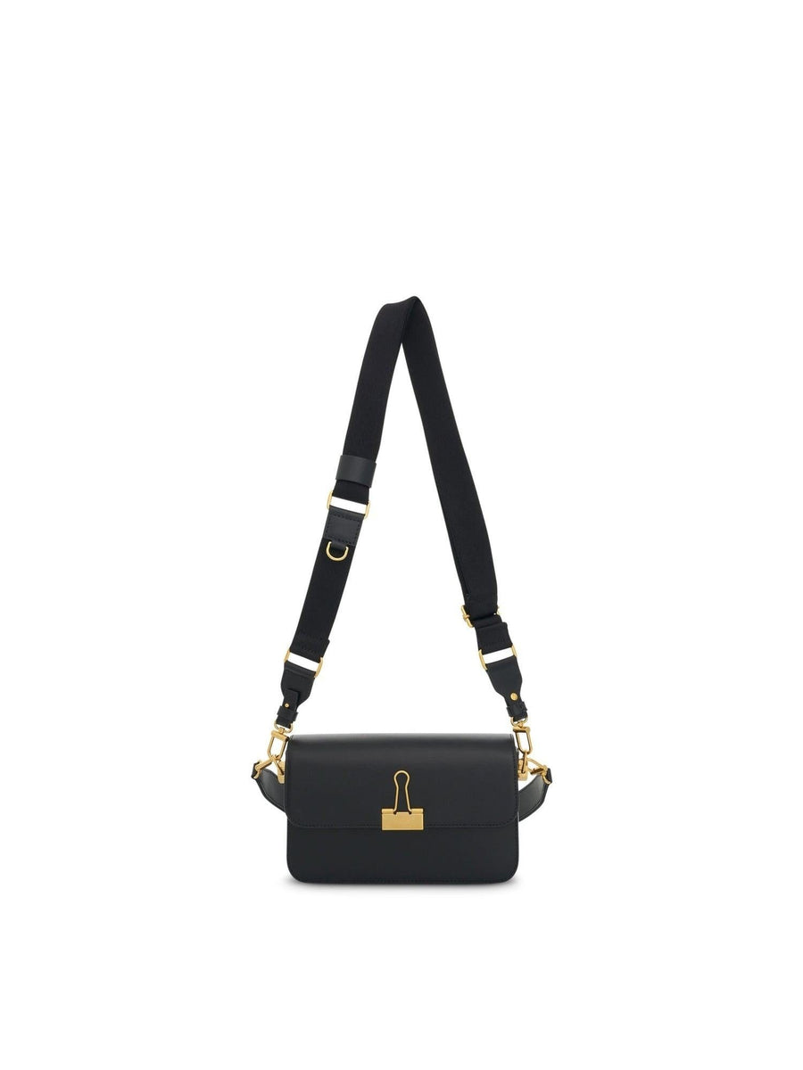 Plain Medium Binder Shoulder Bag in Black