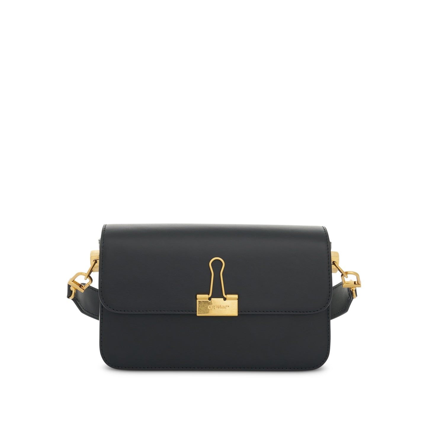 Plain Medium Binder Shoulder Bag in Black