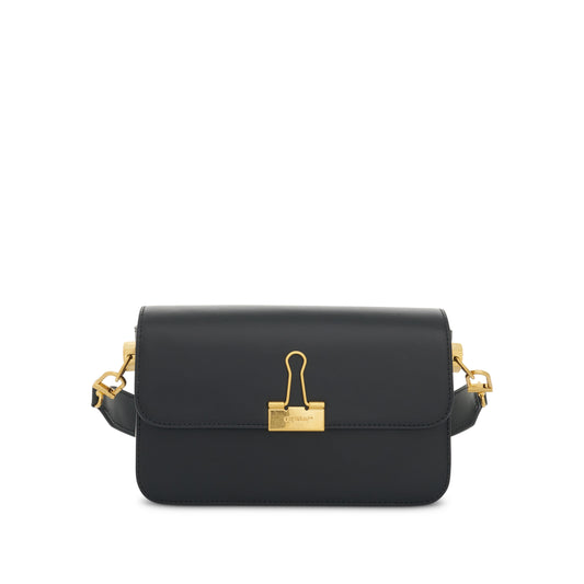 Plain Medium Binder Shoulder Bag in Black