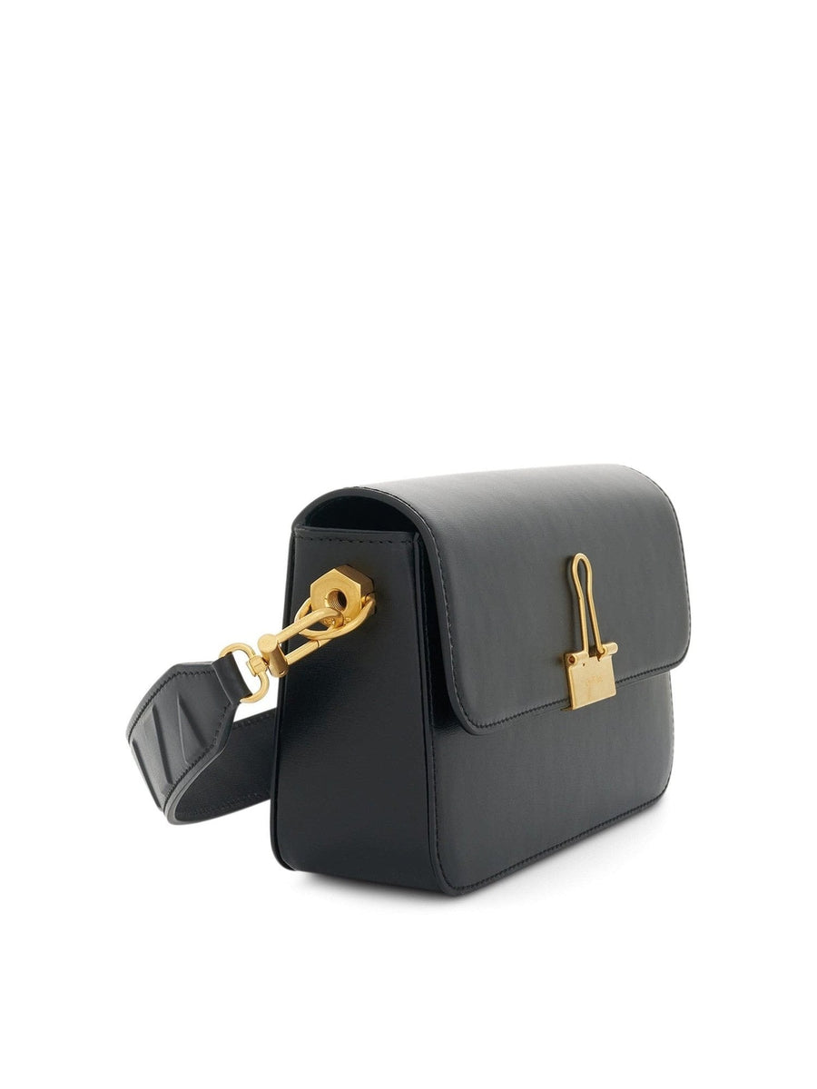 Plain Medium Binder Shoulder Bag in Black