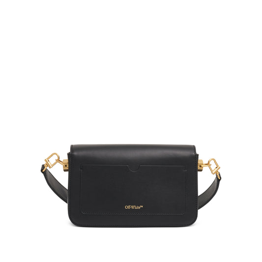 Plain Binder Medium Shoulder Bag in Black