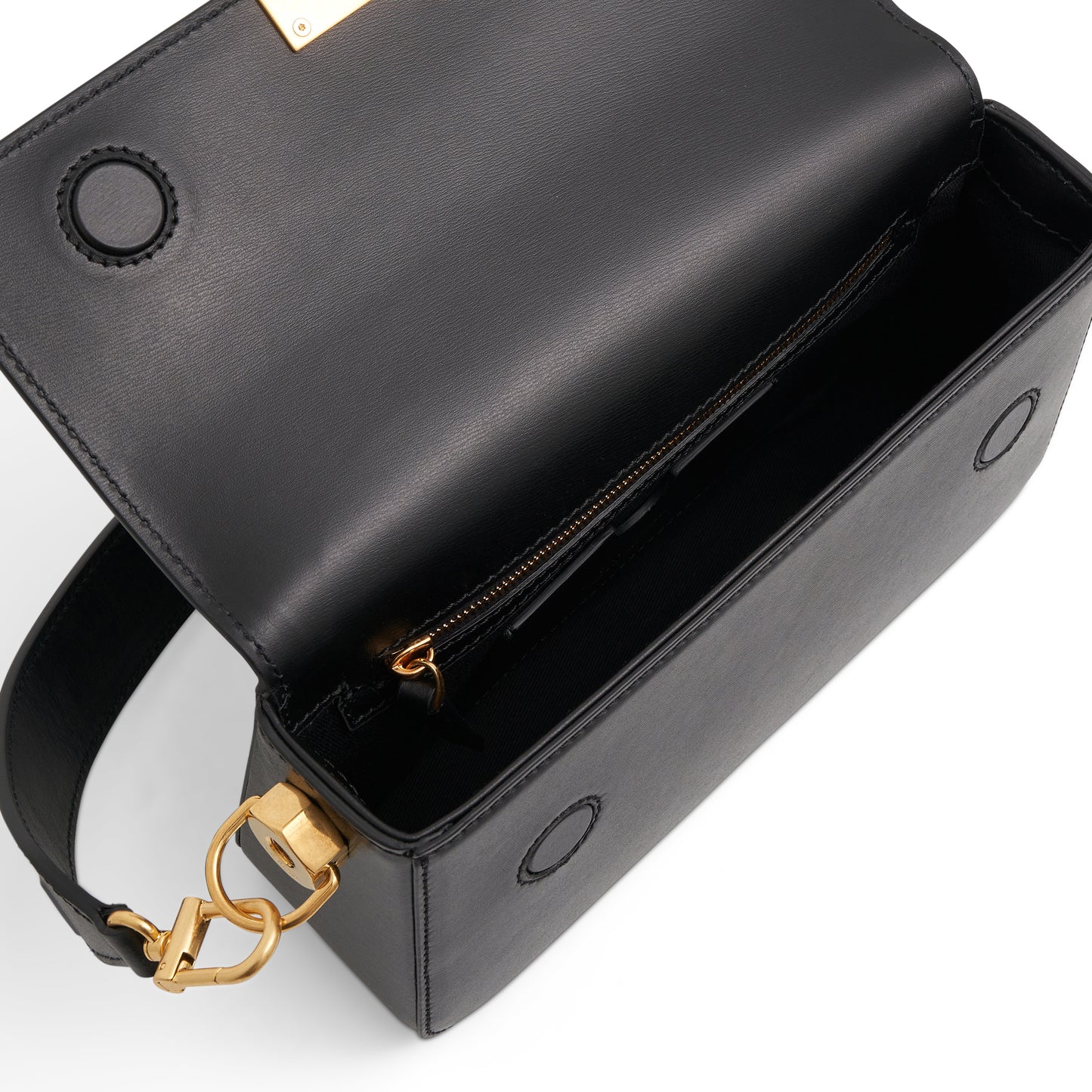 Plain Binder Medium Shoulder Bag in Black