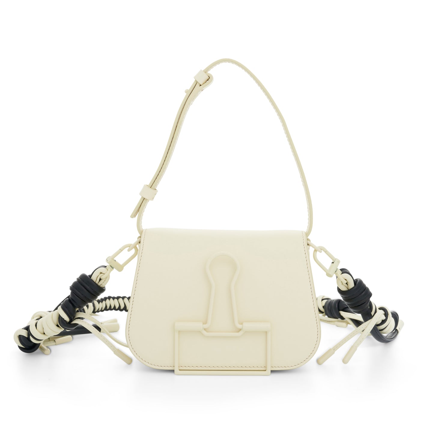 Skeleton Binder Crossbody Bag in Beige