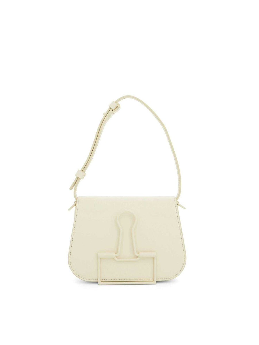 Skeleton Binder Crossbody Bag in Beige