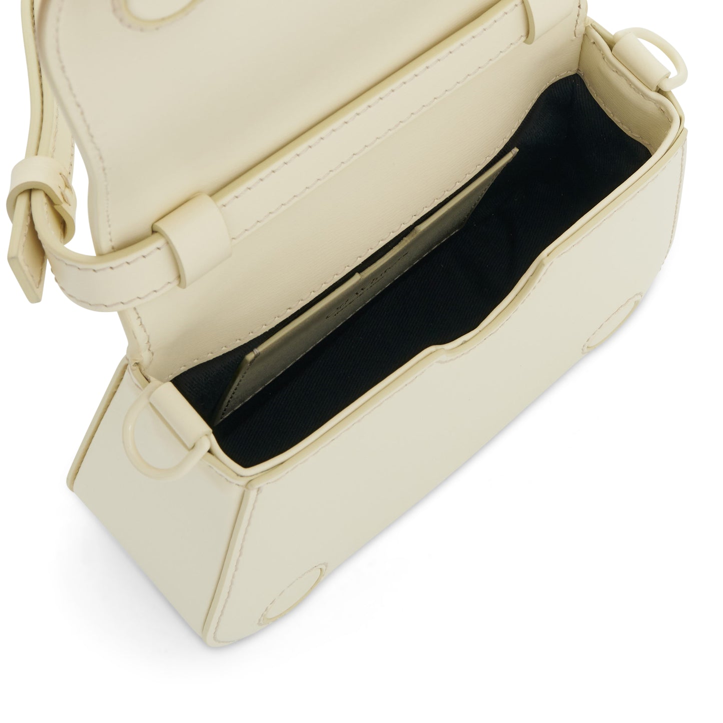 Skeleton Binder Crossbody Bag in Beige