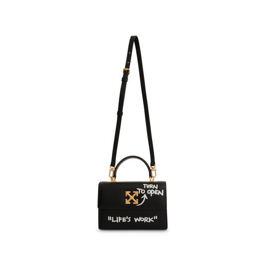 Jitney 1.4 Top Handle Quote Bag in Black/White