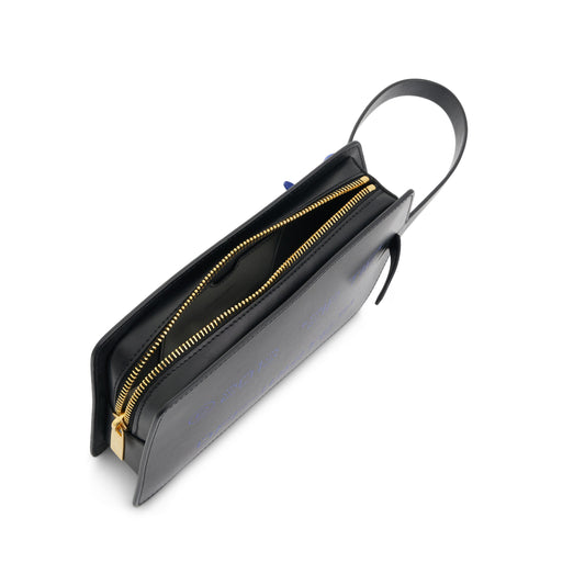 Zip Tie Medium Clutch In Colour Black