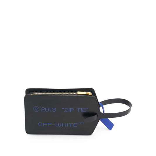 Zip Tie Medium Clutch In Colour Black