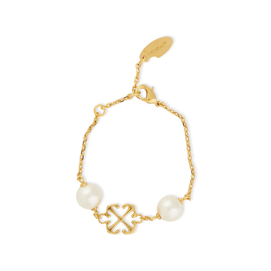 Pearl Arrow Bracelet In Colour Gold