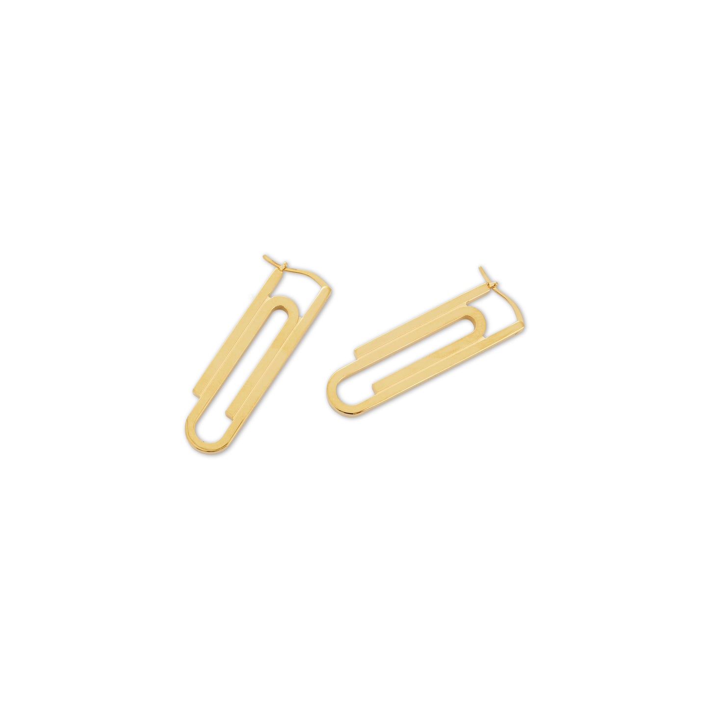 Paperclip Earrings in Gold