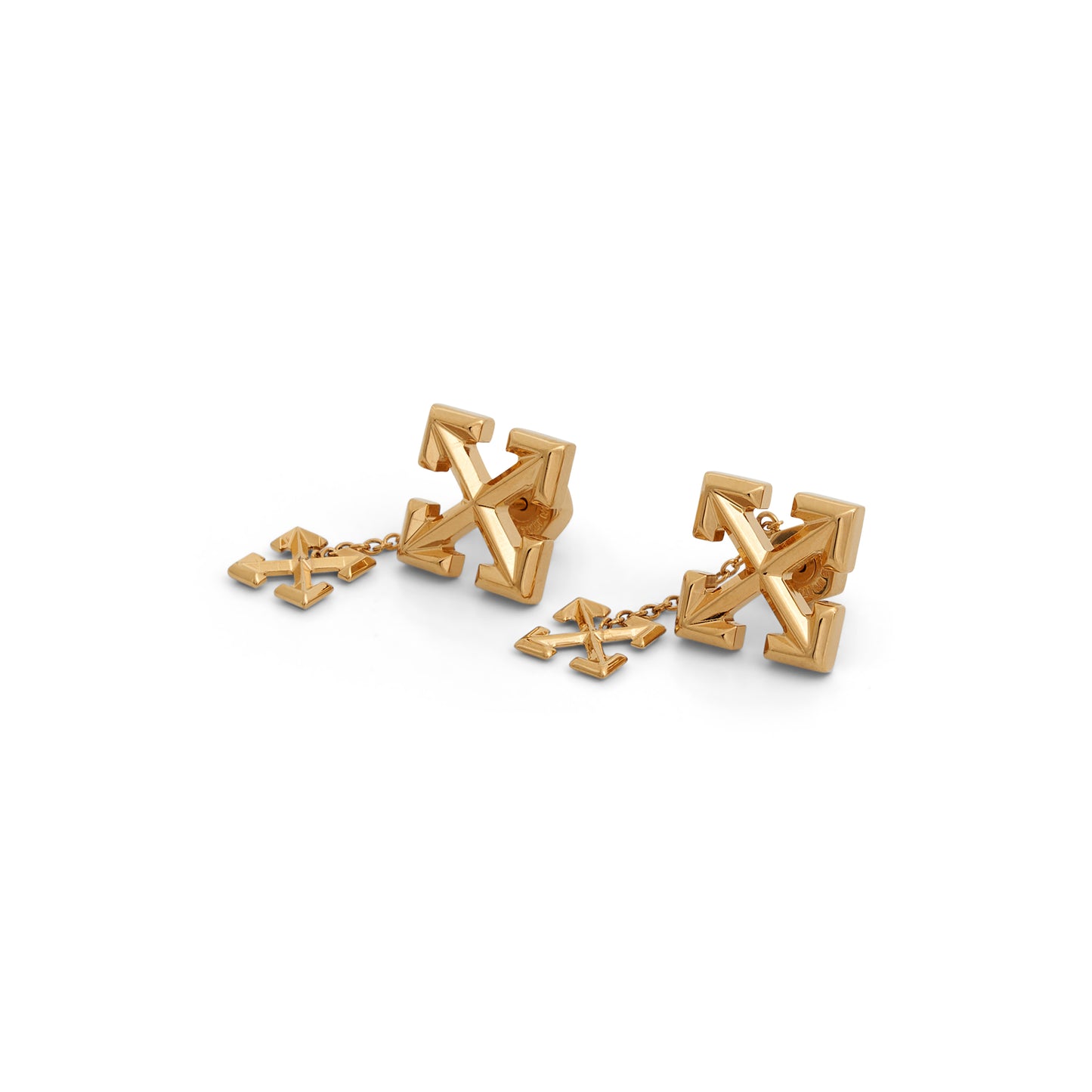 Double Arrow Earrings in Gold