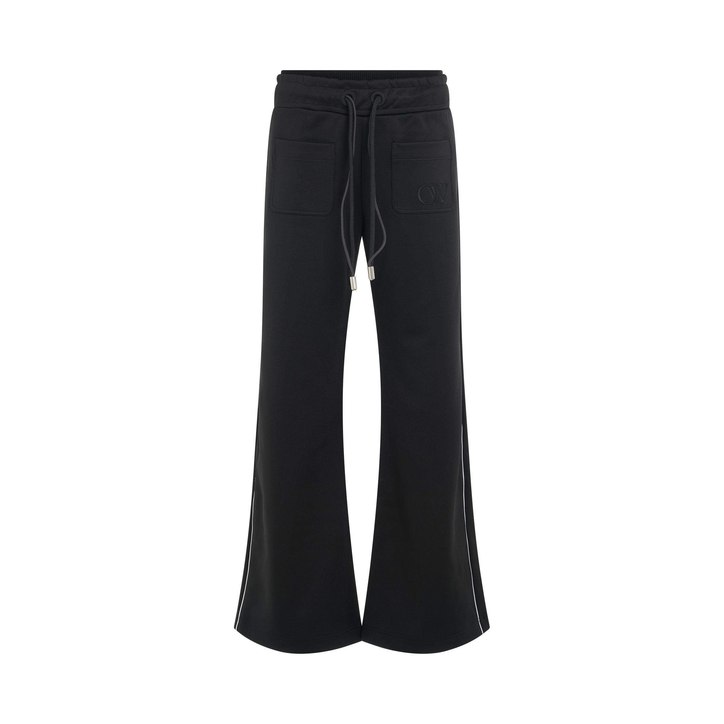 Loose Double String Track Pants in Black