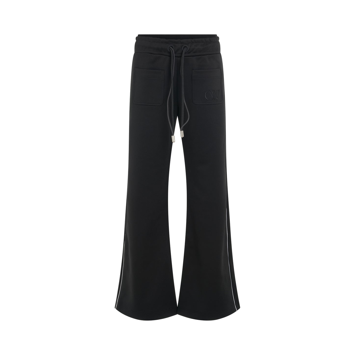 Loose Double String Track Pants in Black