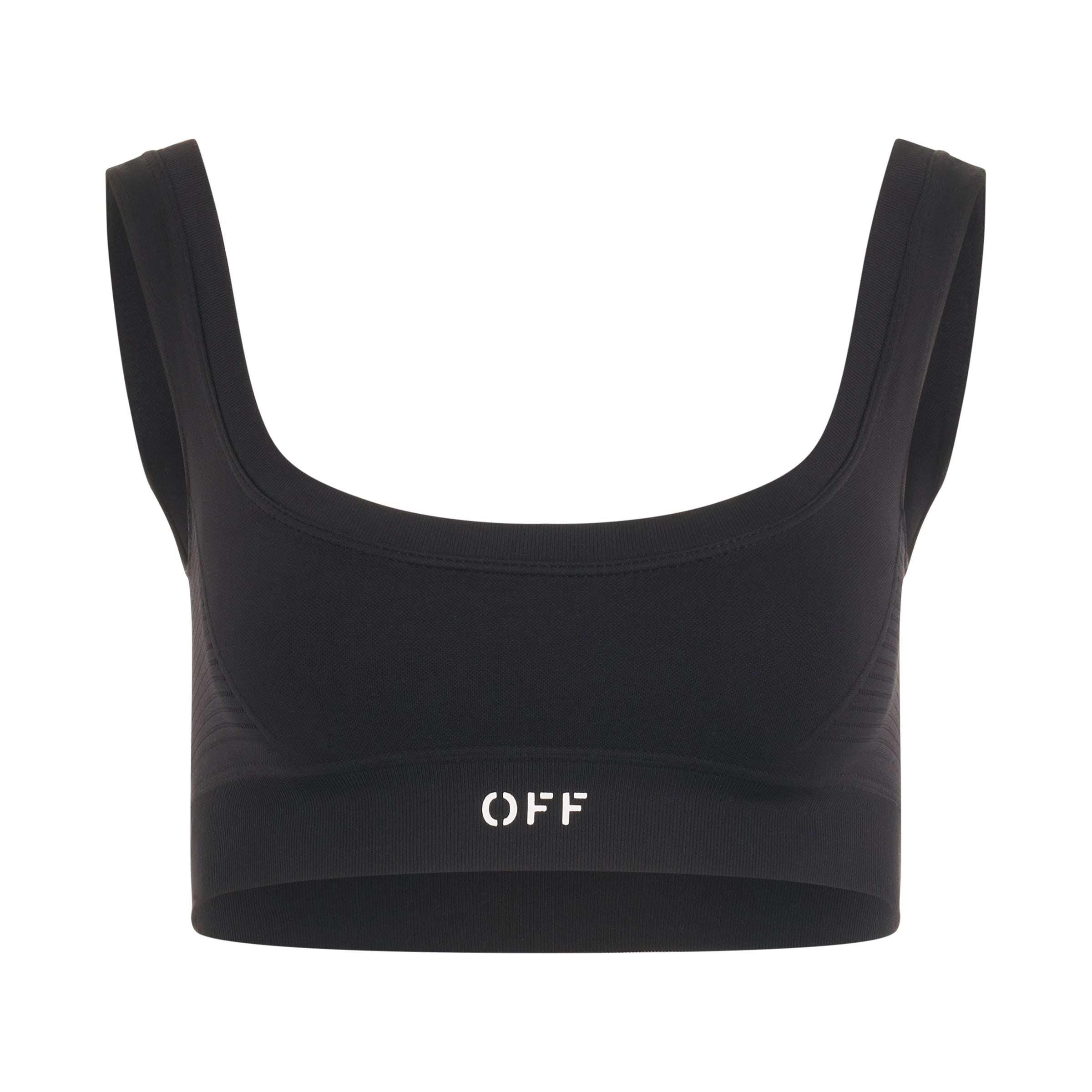 Logo Stamp Seam Bra in Black