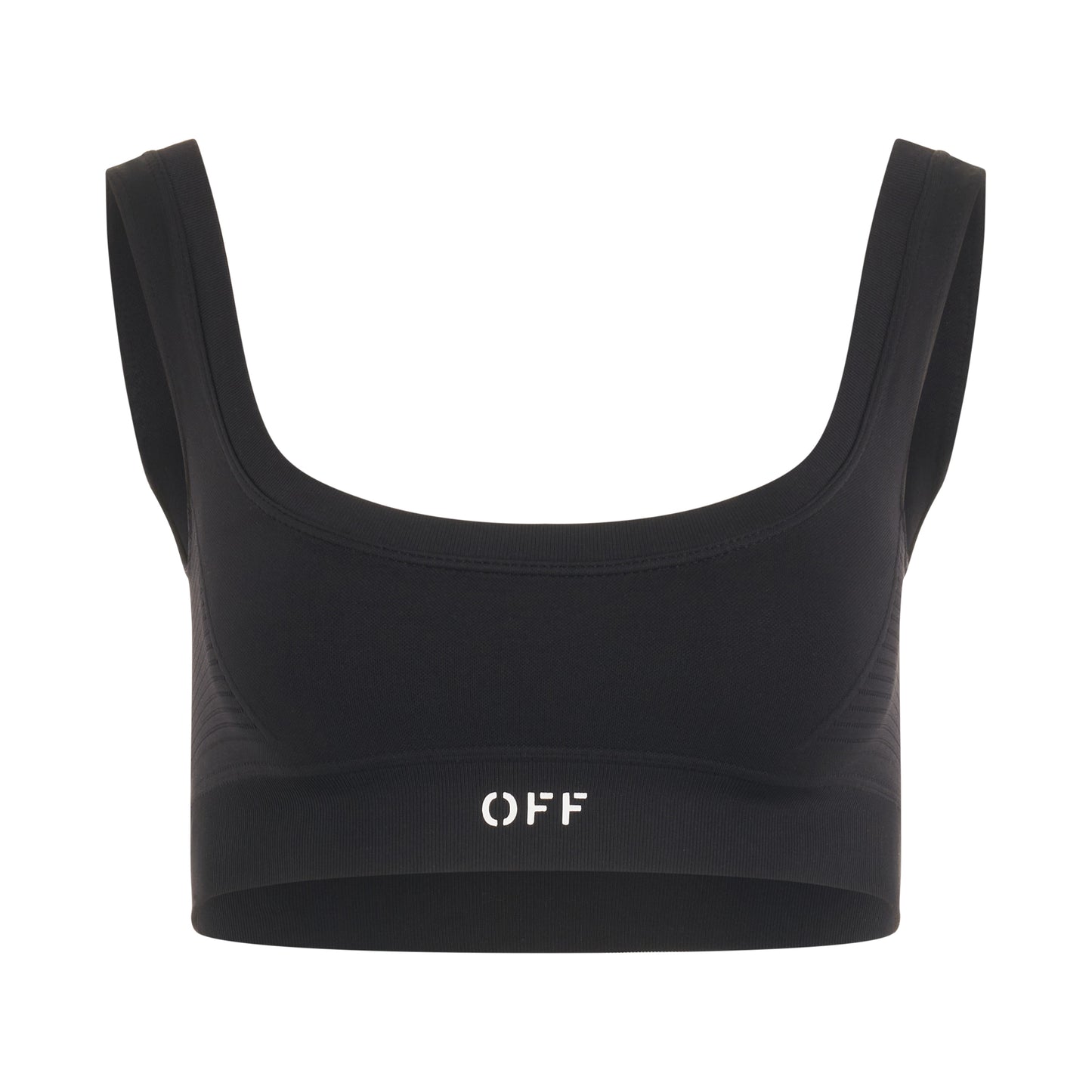 Logo Stamp Seam Bra in Black