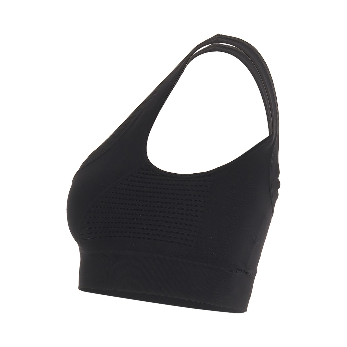 Logo Stamp Seam Bra in Black