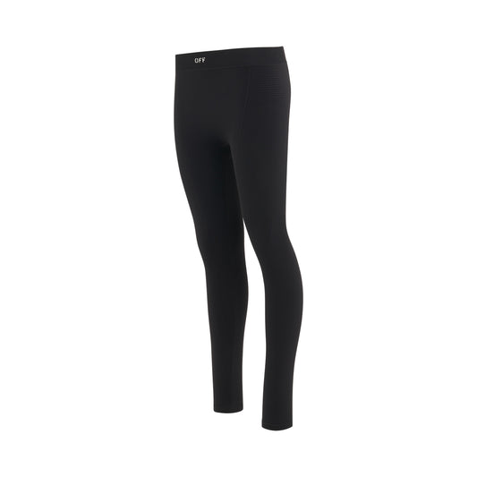 Logo Stamp Seam Leggings in Black