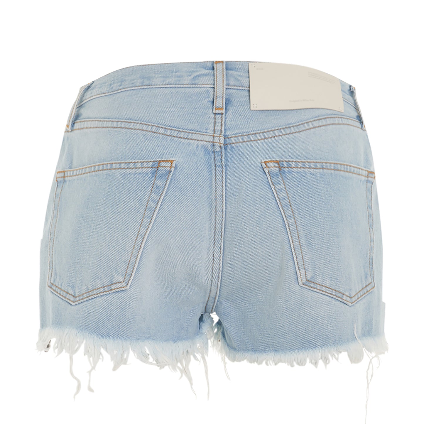 Twisted Bleach Seams Shorts in Light Blue
