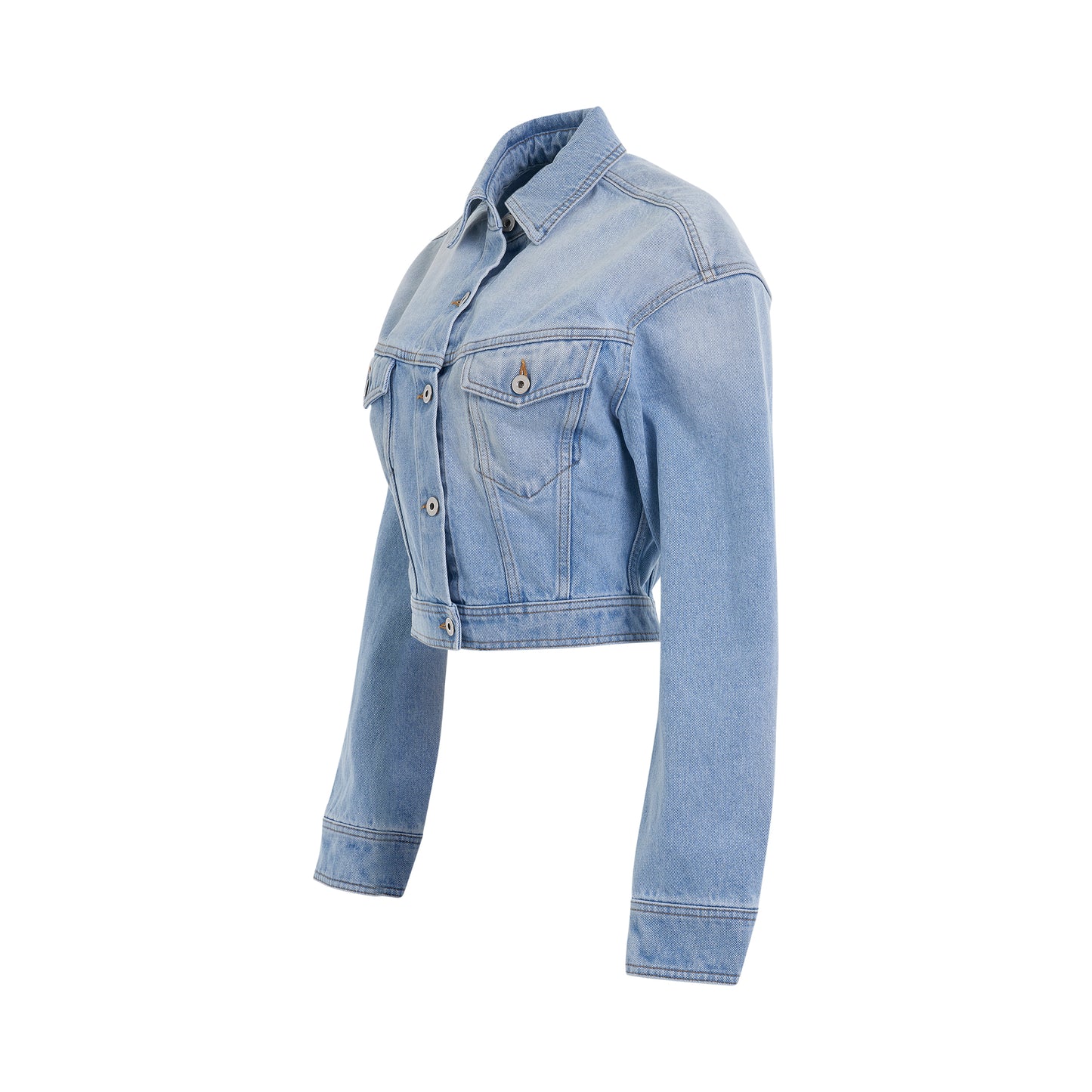 Toybox Bleach Crop Jacket in Light Blue