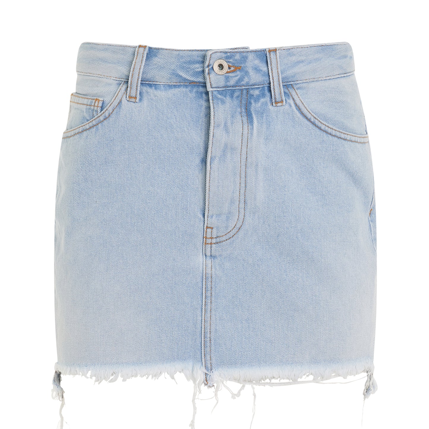 Twisted Bleach Mini Skirt in Light Blue