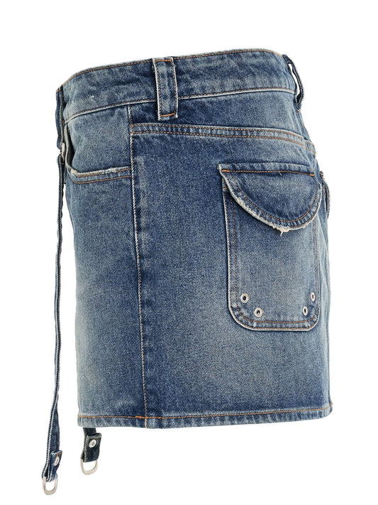 Cargo Mini Skirt in Blue