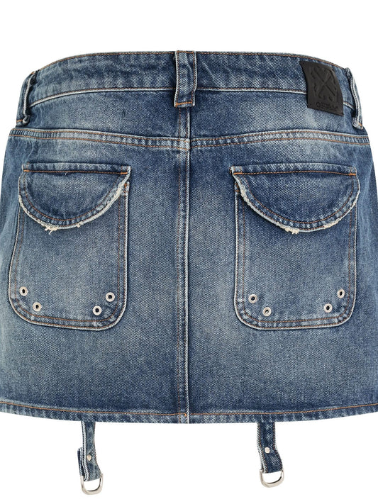 Cargo Mini Skirt in Blue