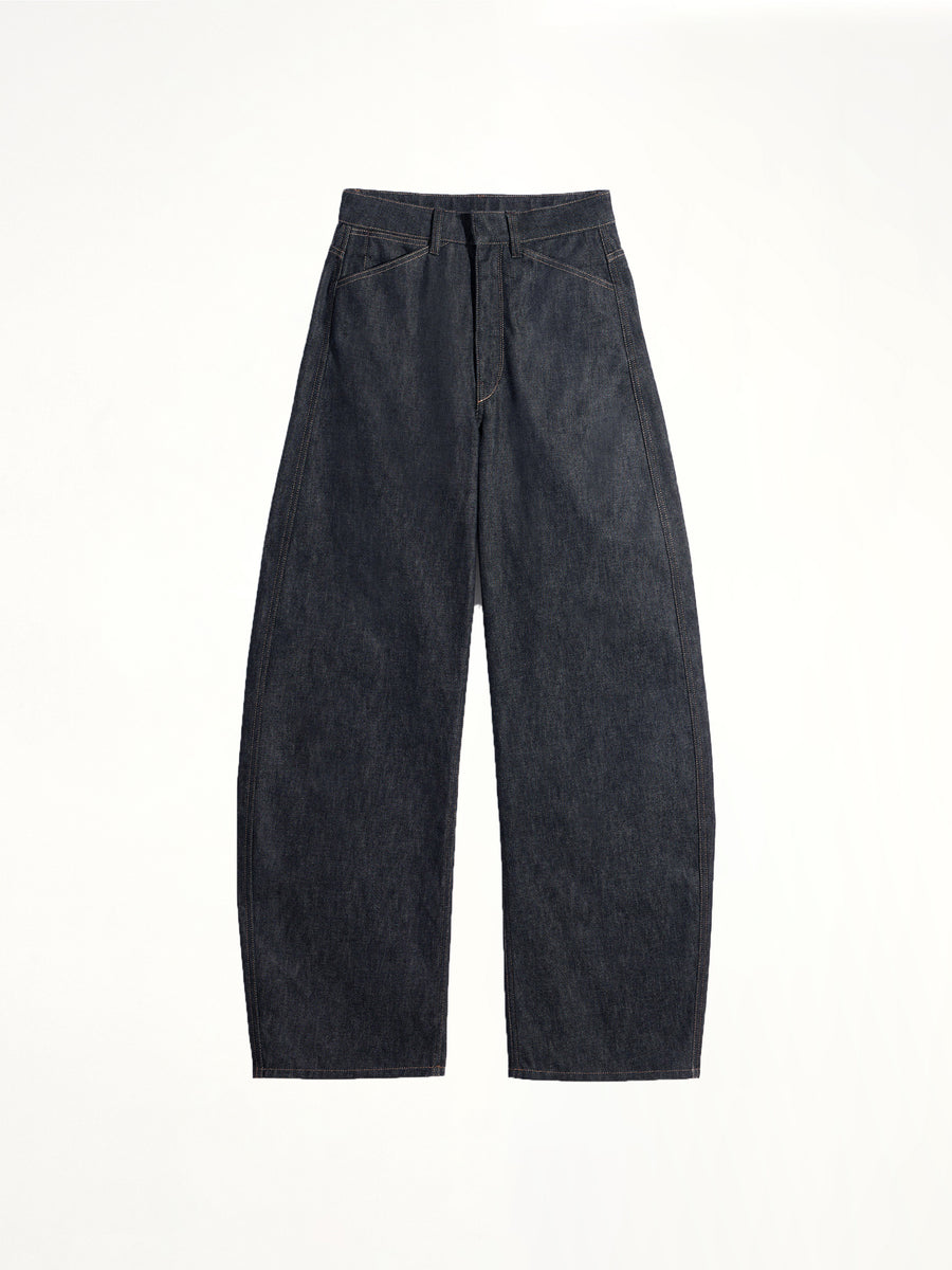 High Waisted Curved Pants in Slate