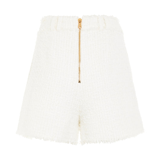 High Waisted 8 Buttons Shorts in White