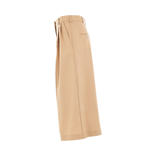 Wool Flared Trouser in Dijon