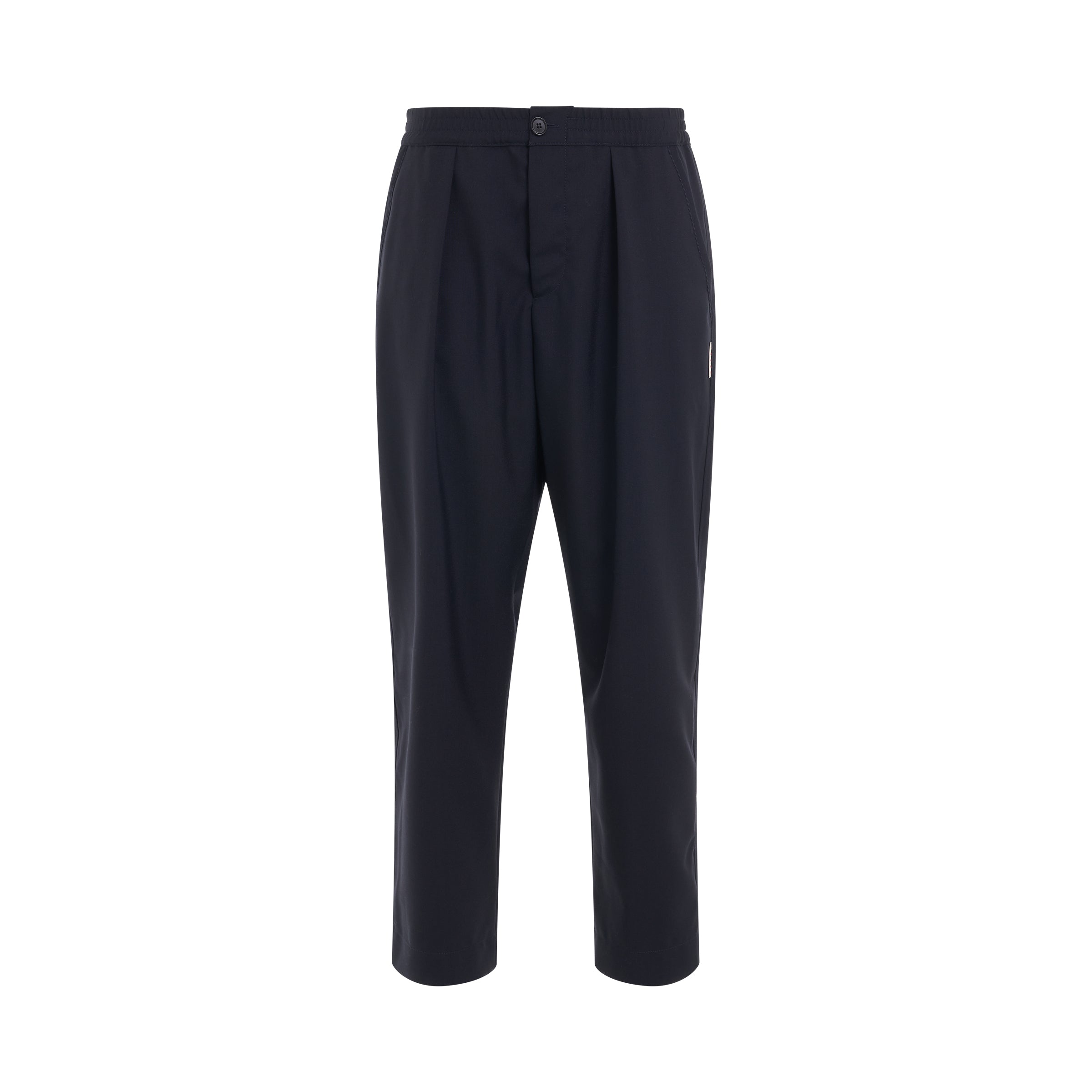 Button Loose Fit Trousers in Blue/Black