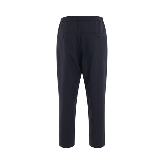 Button Loose Fit Trousers in Blue/Black