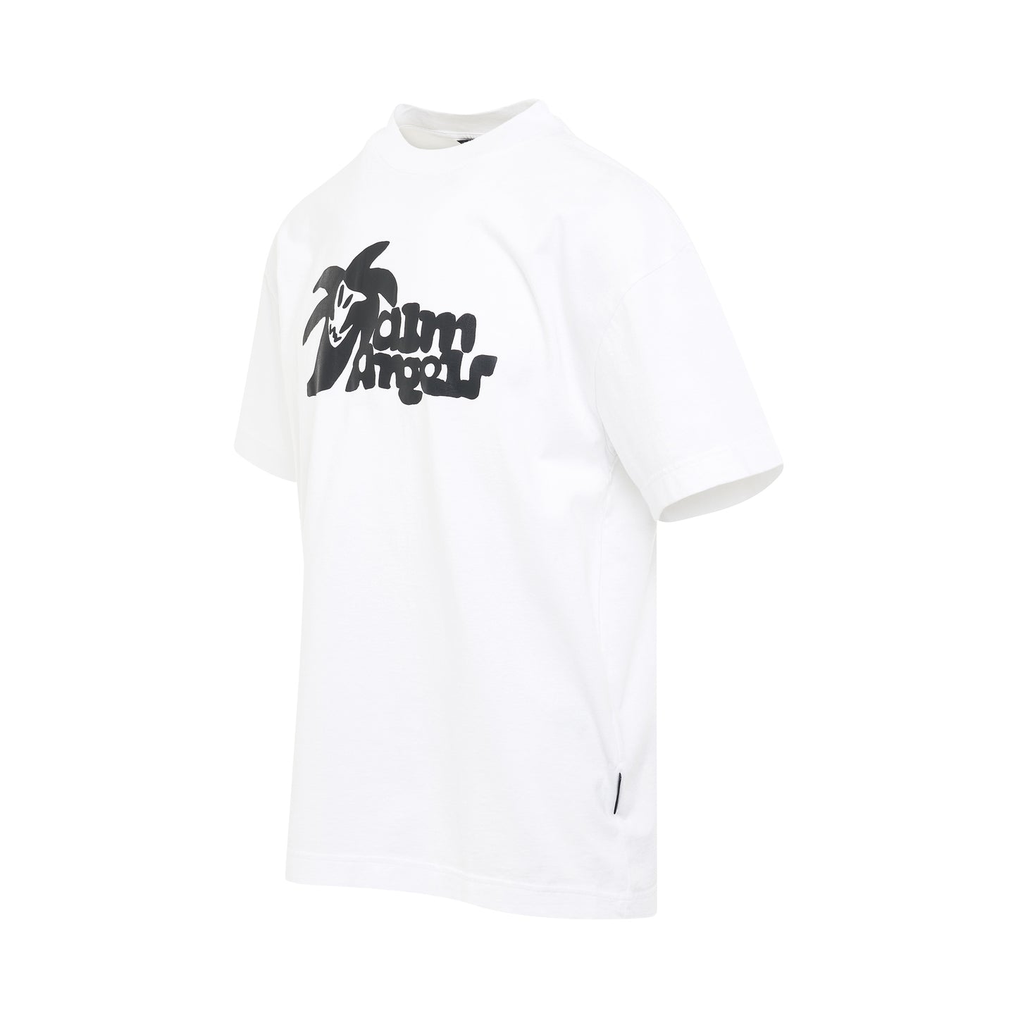 "Hunter" Logo Print T-Shirt in White/Black