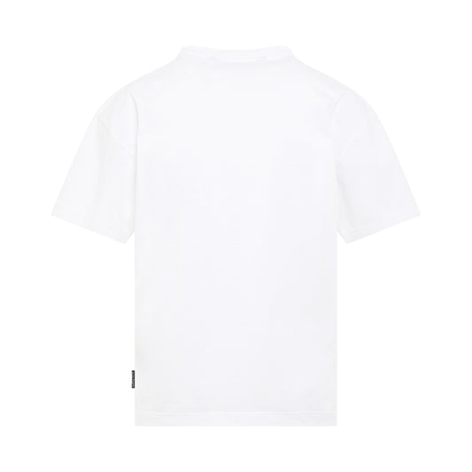 "Hunter" Logo Print T-Shirt in White/Black