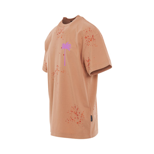 PXP Painted Classic T-Shirt in Camel/Violet