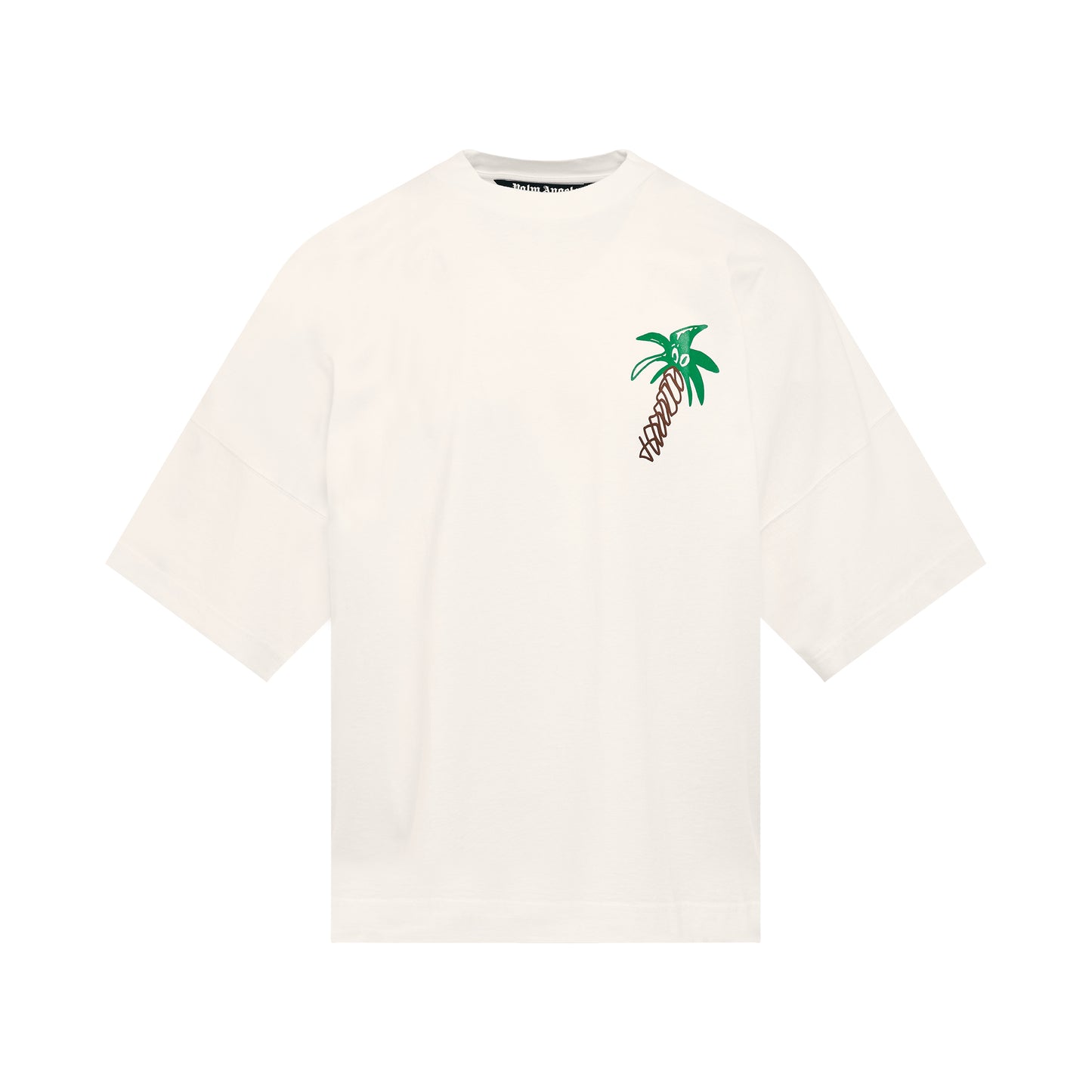 "Sketchy" Print Oversized T-Shirt in White/Black