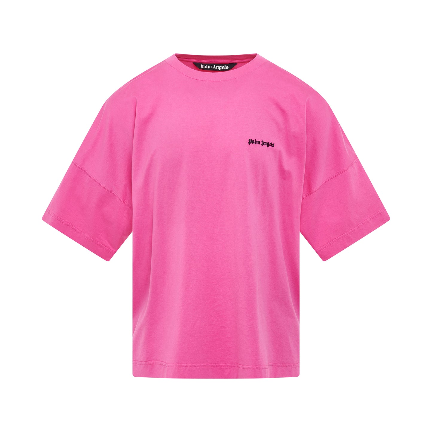 Embroidered Logo Oversized T-Shirt in Fuchsia