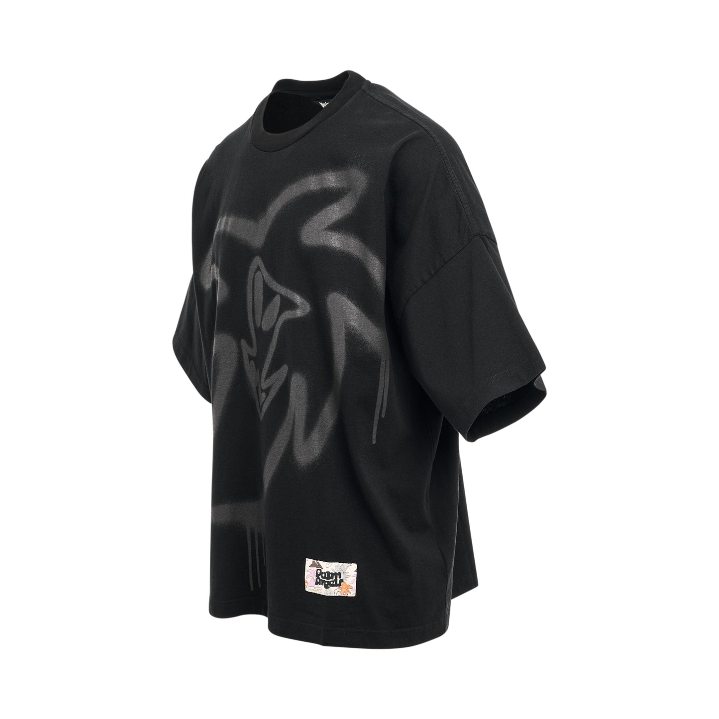 Graffiti Print Oversized T-Shirt in Black