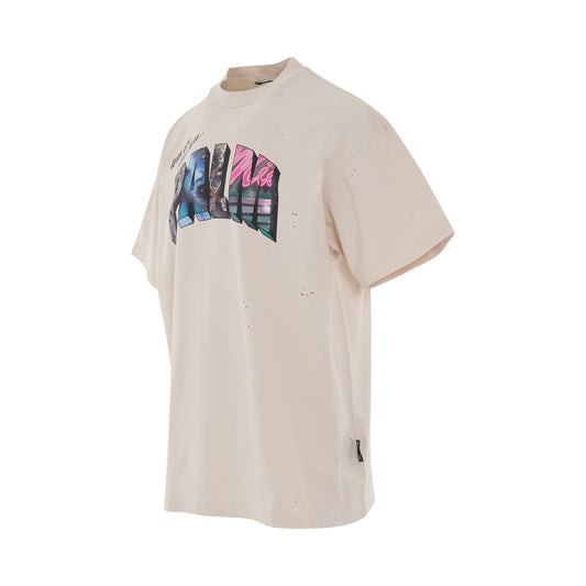 Palm Sign Vintage T-Shirt in White/Multicolour