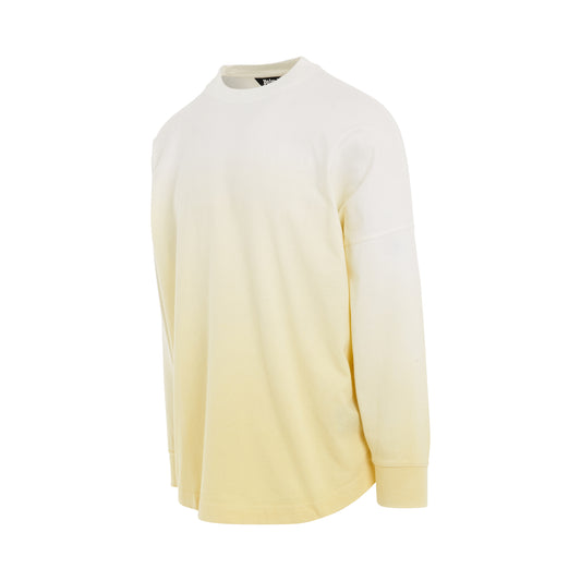 Gradient Overlogo Long Sleeve T-Shirt in Yellow/White